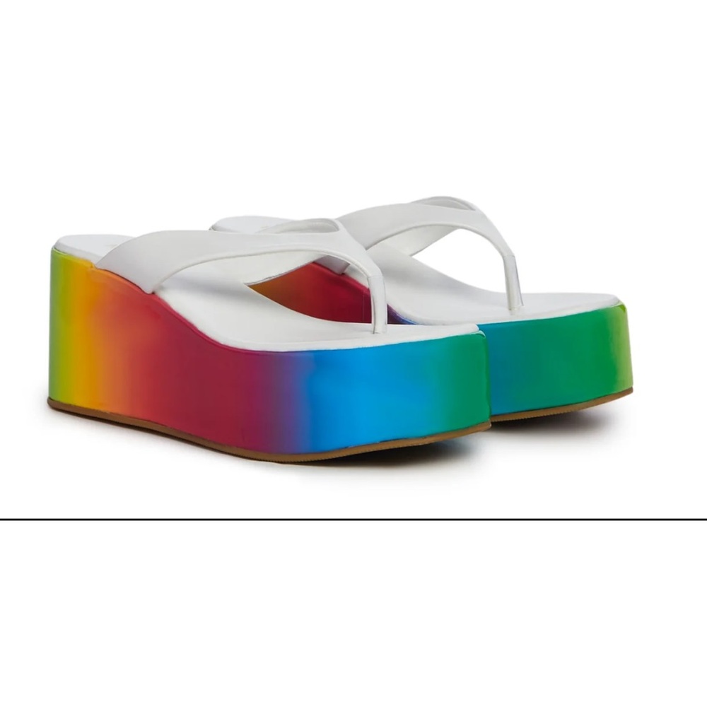 Platform rainbow sandals size 10